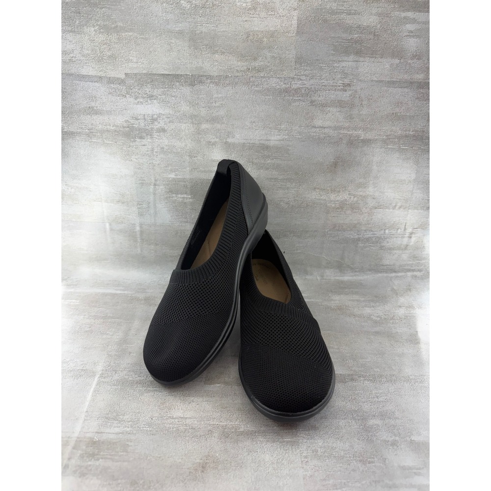 Clarks Collection Women Black Knit Slip On Flats Shoes 261631354050 Size 7.5M